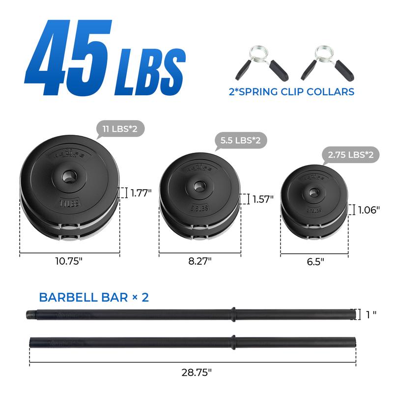 RELIFE REBUILD YOUR LIFE Adjustable Barbell Weight Set for Home Gym, Adjustable Weights for Exercise, Lifting and Body Building