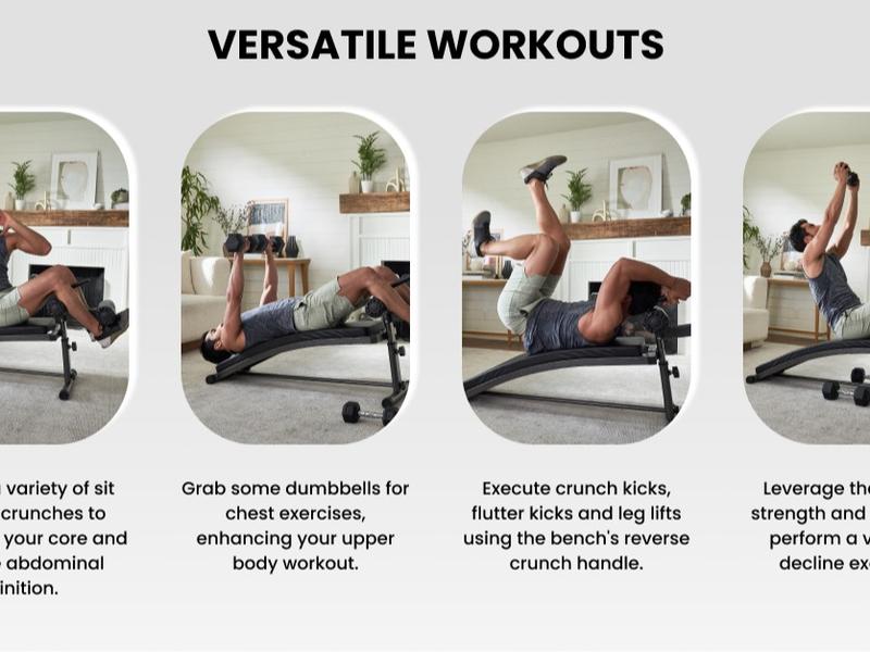 Sit Up Bench with Reverse Crunch Handle multifunctional