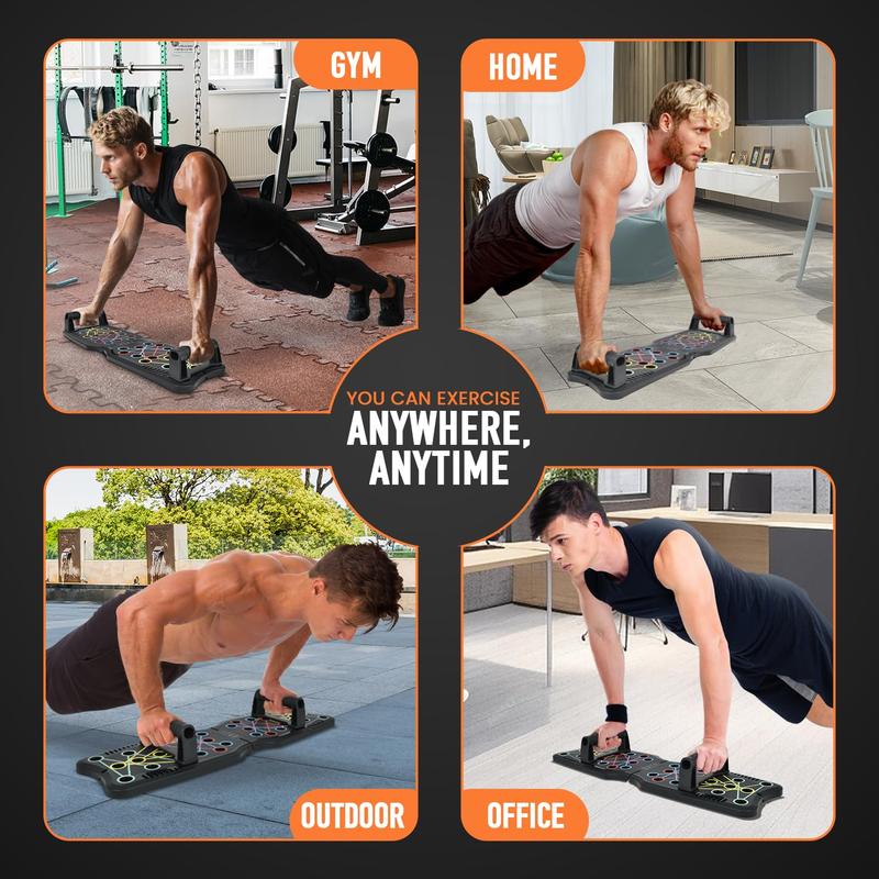 Push Up Board for Men & Women, Multi-Function Foldable Pushup Board, Muscle max Push Up Board for Floor, Fitness Strength & Exercise Training Equipment for Home Workout