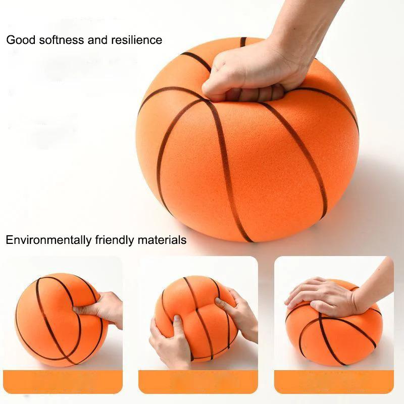 Silent Basketball Diameter 18 21 24 CM Indoor Mute Bouncing Basketball High Density Soft PU Foam Squeezable Ball Quiet No Noise