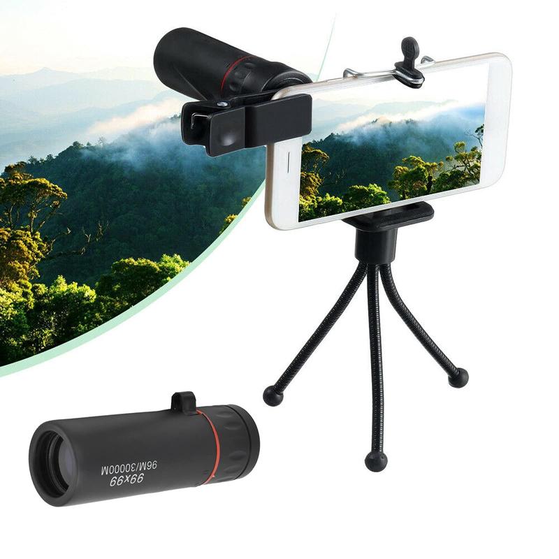 Portable Handheld Telescope, 99x99 Mini Monocular Telescope, Low‑Light Zoom Night Vision Clear Telescope for Adults Hiking, Travelling, Camping, Travelling Scenery