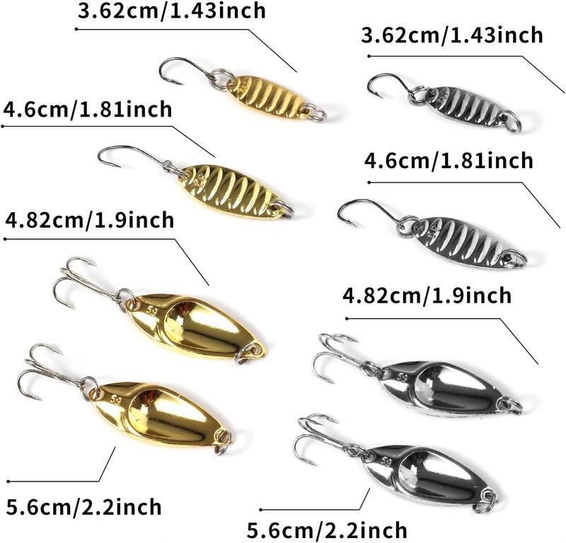 Fishing Lures Kit Set with Spoon Lures, Soft Plastic Worms, Frog Lures, and Spinnerbait for Bass