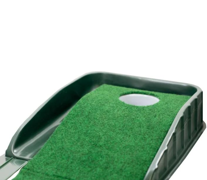 Golf Home This Gravity-Powered Putting Green with 7 Feet of Realistic Green Turf and Raised Regulation-Size Hole - Perfect for Golf Lovers