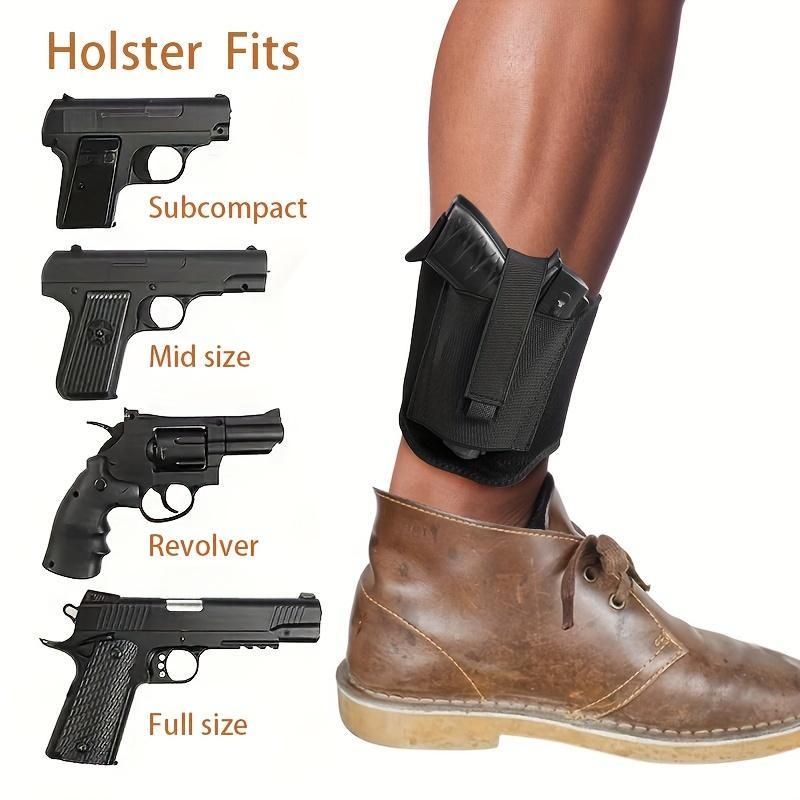 Neoprene Ankle Holster - Concealed Carry, Quick-Draw, Covert, Universal Fit for Men and Women, Rubber Fabric, Left and Right Hand Compatible