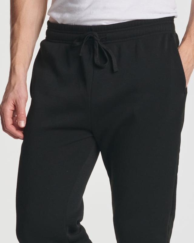 Real Essentials 3 Pack: Men's Fleece Elastic Bottom Jogger Sweatpants with Pockets (Available in Big & Tall)