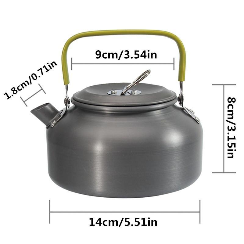 Portable Camping Kettle, 0.8L Outdoor Camping Kettle with Mesh Bag, Camping Kitchenware for Outdoor Camping Hiking Picnic