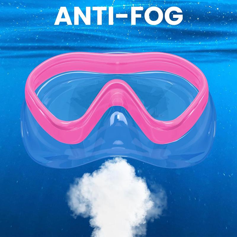 Aegend Swim Goggles with Nose Cover for Kids Boys and Girls Snorkel Mask Wide View No Leak Anti Fog for Diving - Knitted Strap 1 Pack