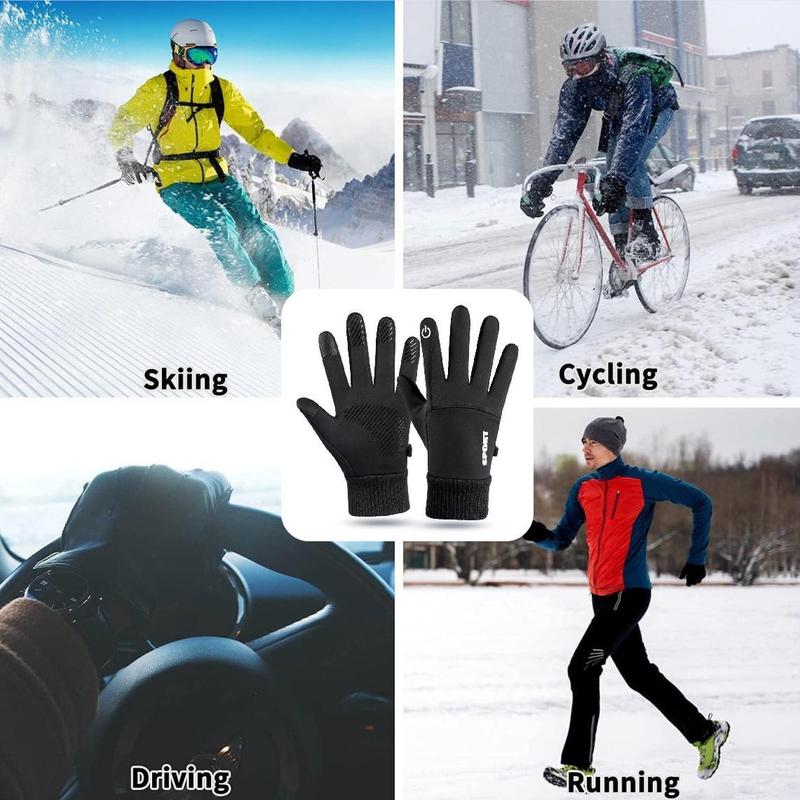 Sporty Unisex's Touch Screen Windproof Water Discharge Warm Winter Gloves, Non-slip Breathable Comfortable Sports Gloves for Outdoor Sports, Running, Cycling, Mountaineering, Driving, Hiking, Walking