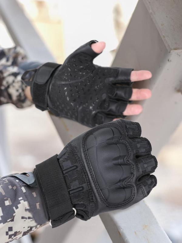 Outdoor Sports Camo Pattern Half Finger Gloves, Cycling Gloves, Anti-slip Wear-resistant Protective Gear for Men & Women