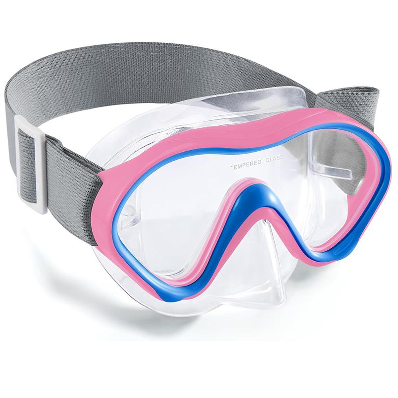 Aegend Swim Goggles with Nose Cover for Kids Boys and Girls Snorkel Mask Wide View No Leak Anti Fog for Diving - Knitted Strap 1 Pack