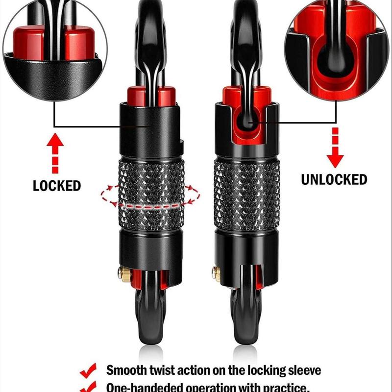 25KN Auto Lock Carabiner, 1 Count D-shaped Climbing Equipment, Durable D-shaped Carabiner for Rock Climbing, Rope Descent, Outdoor Climbing Equipment