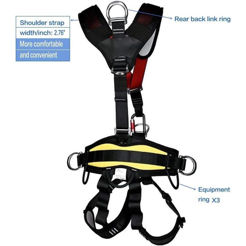 Climbing Seat Belt, Large Size Safety Belt Climbing Gear for Tree Climbing, Fire Rescue, Rappelling