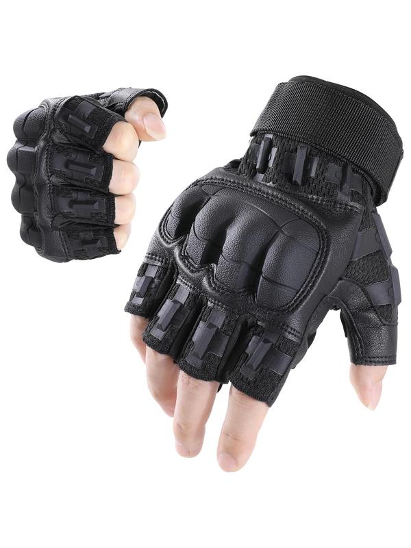 Outdoor Sports Camo Pattern Half Finger Gloves, Cycling Gloves, Anti-slip Wear-resistant Protective Gear for Men & Women