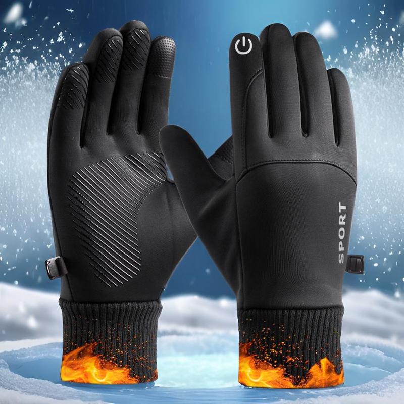 Sporty Unisex's Touch Screen Windproof Water Discharge Warm Winter Gloves, Non-slip Breathable Comfortable Sports Gloves for Outdoor Sports, Running, Cycling, Mountaineering, Driving, Hiking, Walking