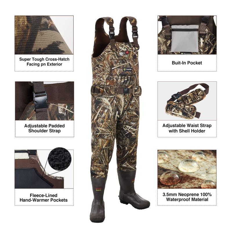 TIDEWE Chest Waders 800G Insulation,  Max5 Neoprene Waders for Hunting&Fishing(Battery not included. Compatible with [Tidewe] batteries)