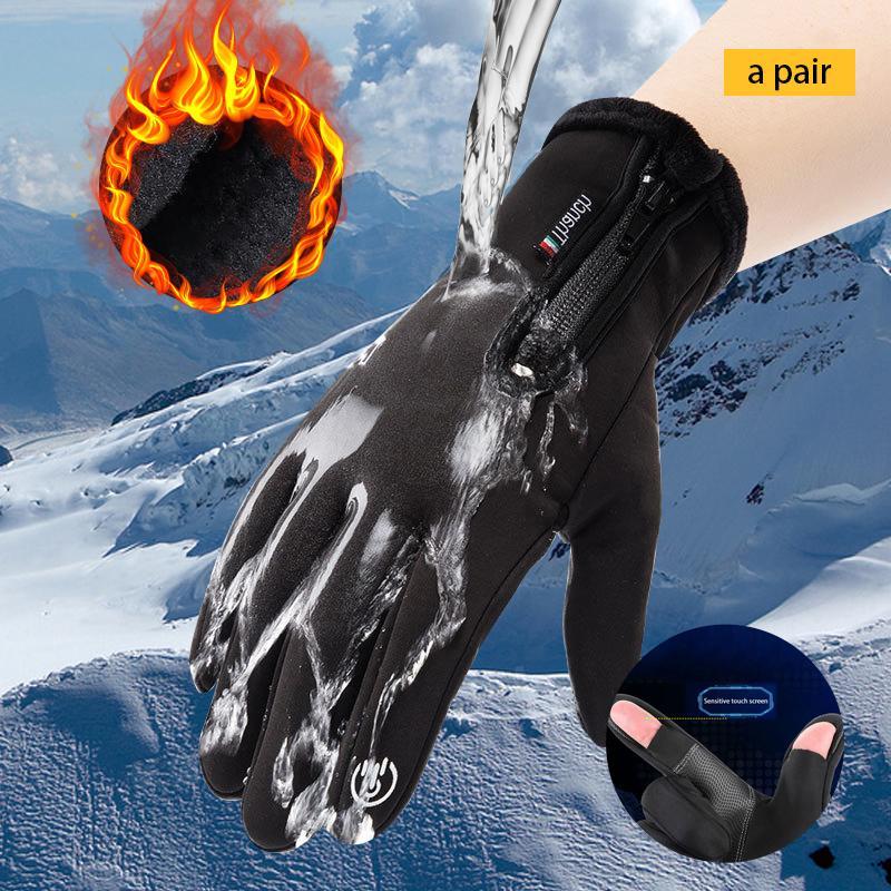 1 Pair Warm Winter Gloves, Waterproof Windproof Touch Screen Gloves, Sports Gloves for Outdoor Cycling Skiing, Gym Accessories