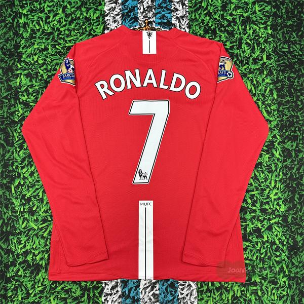 MUFC Soccer Jersey Fans Version Home kit CR7 RONALDO  #7 Red Long Sleeves