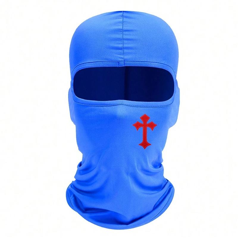 1pc Cross Print Ski Mask Balaclava Face Mask For Men Women UV Protection Windproof Scarf For Snowboard Motorcycle