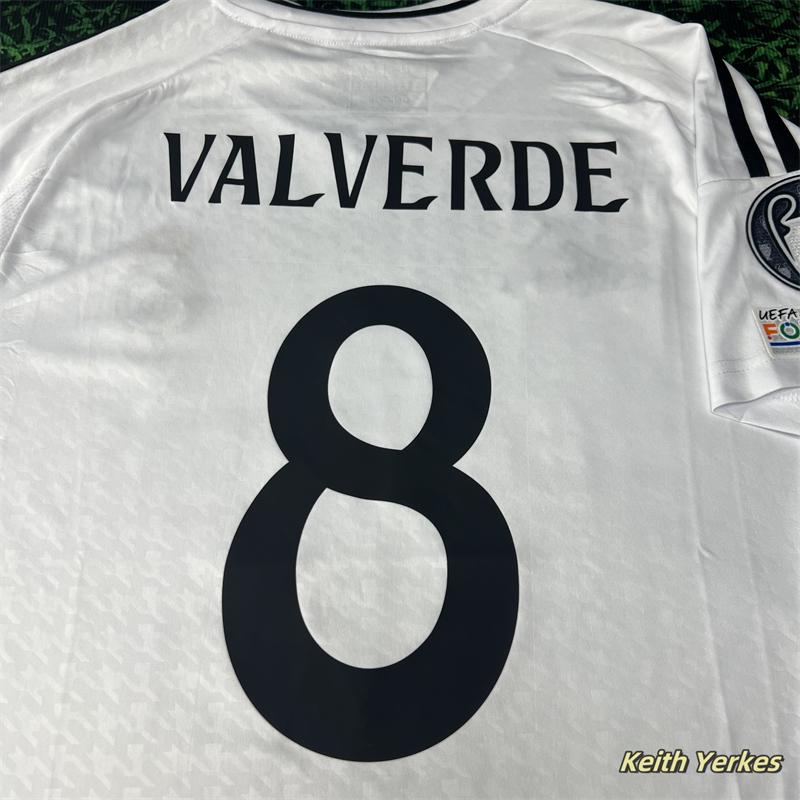 Soccer Jersey Fans Version Home kit VALVERDE #8 White Short Sleeves 2425