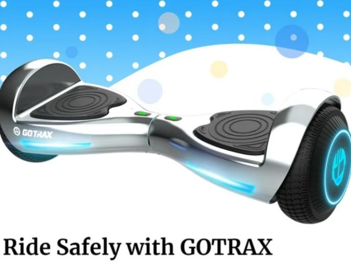 Hoverboard with Bluetooth Speaker – 6.2mph Top Speed, Chrome Finish, for Kids Ages 8+ and Up to 176lb Weight Capacity