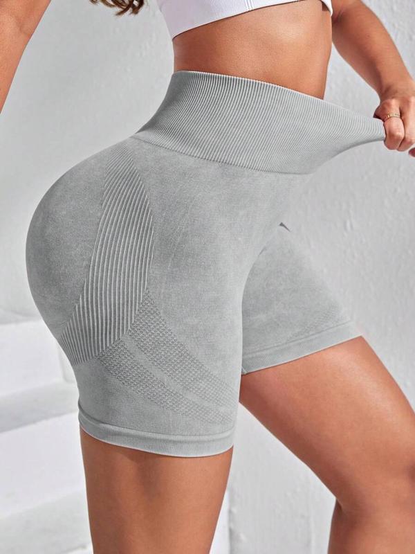 Women's Solid Ruched Sports Shorts, Casual Comfy Breathable High Stretch Yoga Shorts, Ladies Sportswear for Indoor Outdoor Wear