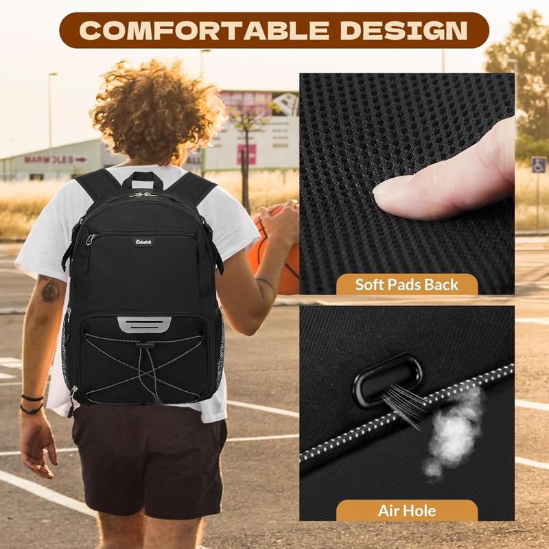 Basketball Backpack with Shoe Compartment Large Basketball Bag with Ball Holder for Men Women Gym Backpack fit Volleyball Football for  Travel Gym