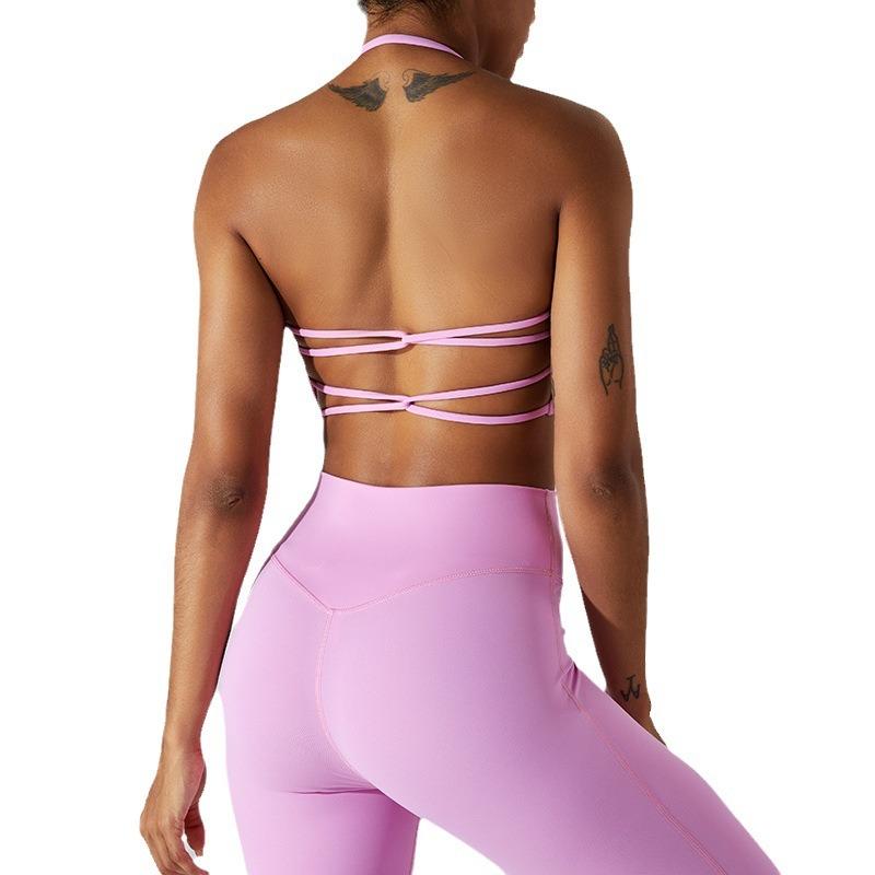 12-HS2659 New neck sports vest women's yoga bra quick-drying beautiful back running fitness underwear yoga clothes Women's High