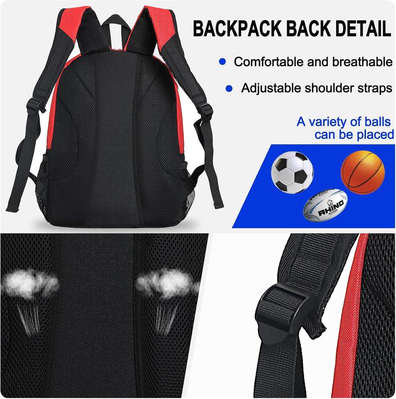 Youth Soccer Bag,Basketball Bag with Ball Compartment & Shoe Compartment,Backpack for Football Volleyball Basketball