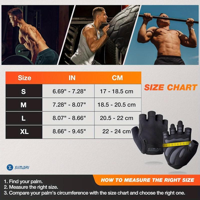 Breathable Half Finger Cycling Gloves, Men's Sports Gloves, Non-slip Gloves for Motorcycle & Bicycle Riding, Outdoor Sports & Fitness