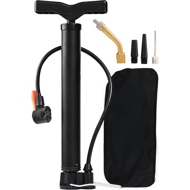 Bike Pump Floor, Advanced Bike Tire Inflator, Bicycle Hand Air Pump with Dual Presta and Schrader Valves, Handheld Bike Pump, Suitable for Road and Mountain Bikes