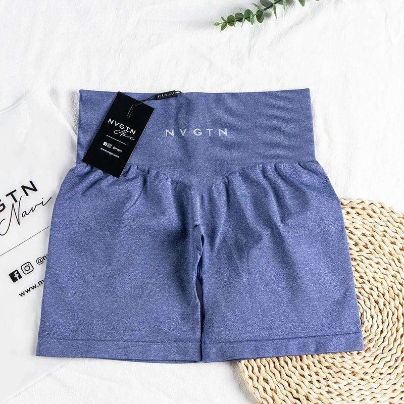 NVGTN Knitted Seamless Pro Shorts for Women - Summer Workout Biker Shorts, Yoga Fitness Activewear, High-Quality Nylon Gym Clothing