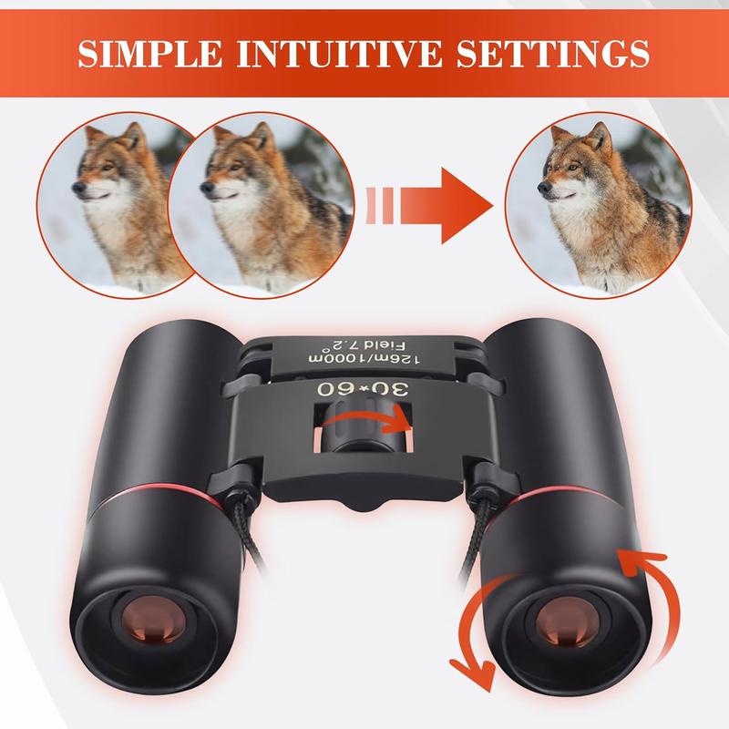 Bird Watching Binoculars for Adults - 30x60 Travel Binoculars for Bird Watching Concert Compact Binoculars with Zoom Optics Hunting Binoculars - Mini Binoculars for Cruise Ship Sports Binoculars Gifts