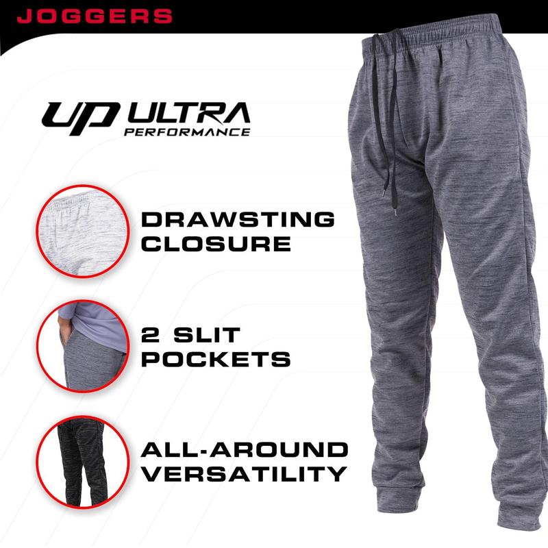 Ultra Performance 3 Pack Mens Joggers Mens Athletic Sweatpants with Pockets for Men, Small - 5X