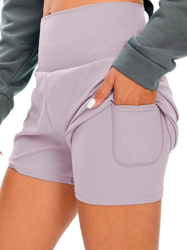 Women's 2 in 1 Pocket High Waist Back To School Sports Shorts, Gym Shorts, Gym Shorts for Women, Casual Comfy Breathable High Stretch Yoga Shorts for Gym Workout Running, Gym Clothing, Fall Outfits 2024, Ladies Fall Sportswear, Shorts for Women