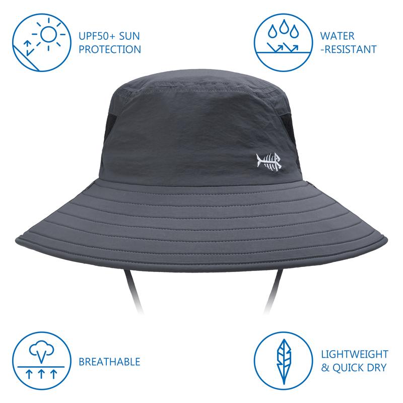 BASSDASH UPF 50+ Breathable Sun Hat with Removable Face Cover and Neck Flap Unisex Water Resistant Wide Brim Bucket Hat for Fishing Hiking Outdoor Men Women