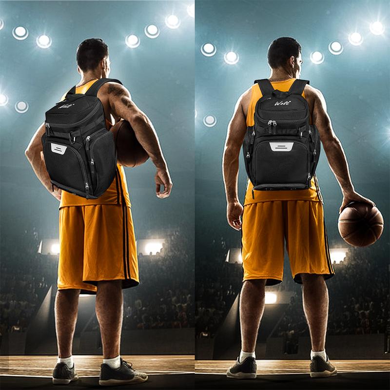 WOLT | Basketball Backpack Bags with Separate Ball Compartment and Shoes Pocket，Large Sports Equipment Bag for Basketball, Soccer, Rugby, Volleyball, Baseball Sport,Outdoor Sports Equipment Bag,Gym Bag