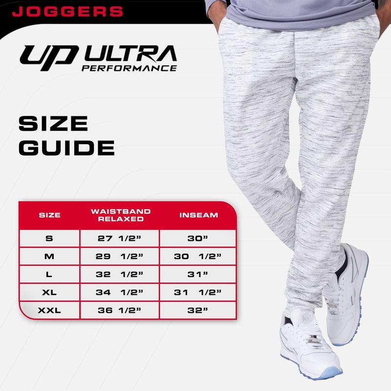 Ultra Performance 3 Pack Mens Joggers Mens Athletic Sweatpants with Pockets for Men, Small - 5X