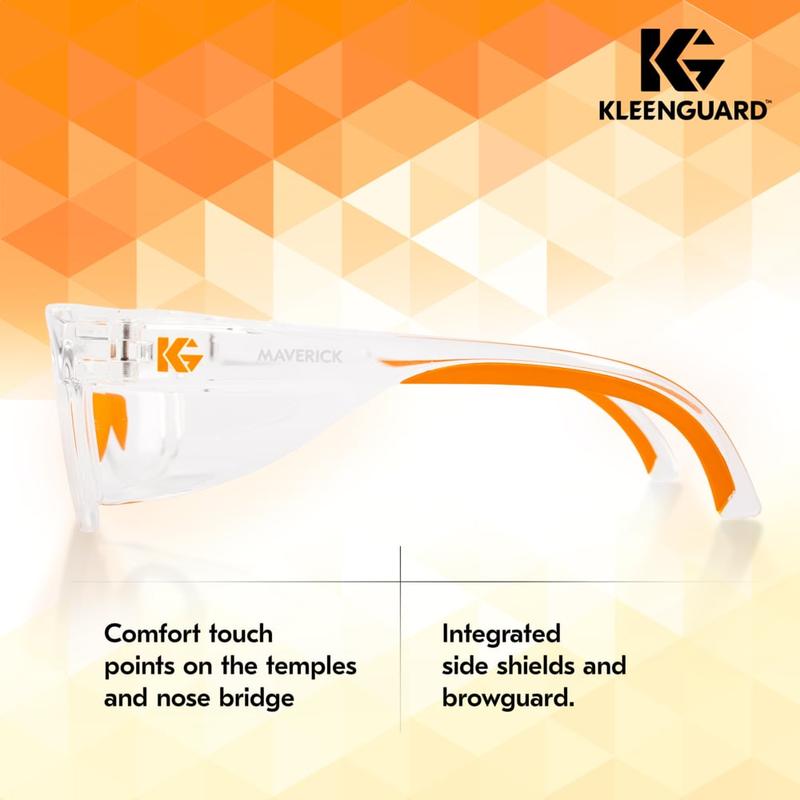 KleenGuard Maverick Safety Glasses with Clear Frame and Clear Anti-Fog Lens