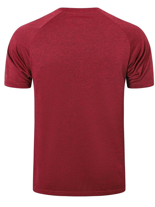 Men's Solid Long Sleeve Tee, Quick Drying Breathable Round Neck Sports T-shirt for Gym Workout Running, Workout Tops, Gym Clothes, Casual Sporty Top for All Seasons