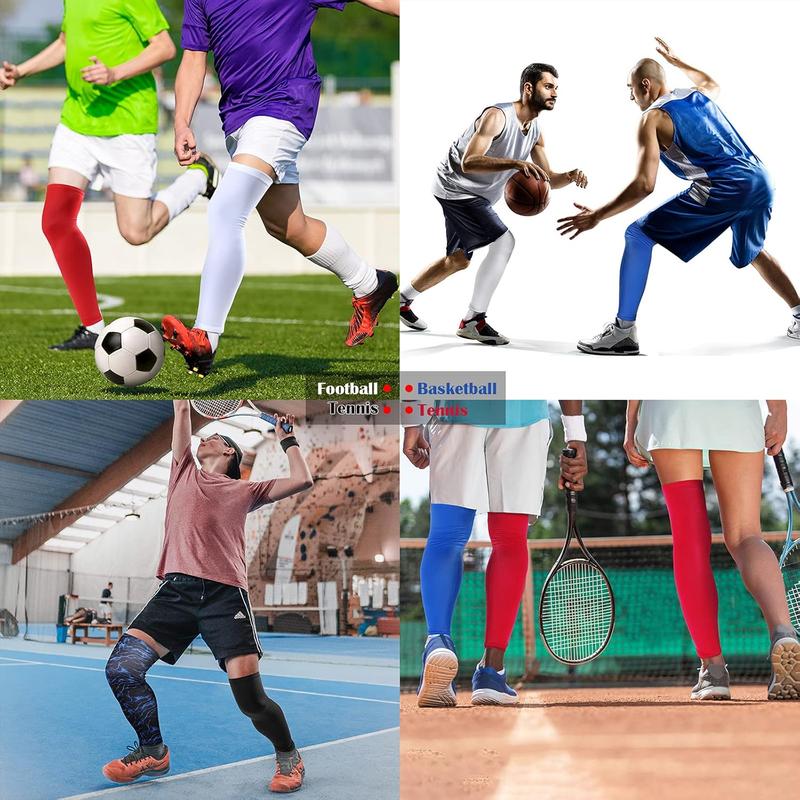 Sports  UV Long Leg Sleeves for Running Basketball Football Cycling and Other Sports for Men, Women, Youth (Multi Colors,8 Pieces)