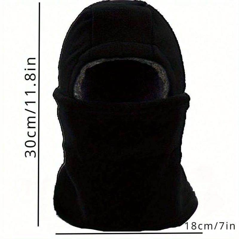 1pc Set Thick Flannel Balaclava Hood Winter Windproof Face Mask Neck Cover, Unisex Design For Motorcycling & Outdoor Sports In Cold Weather