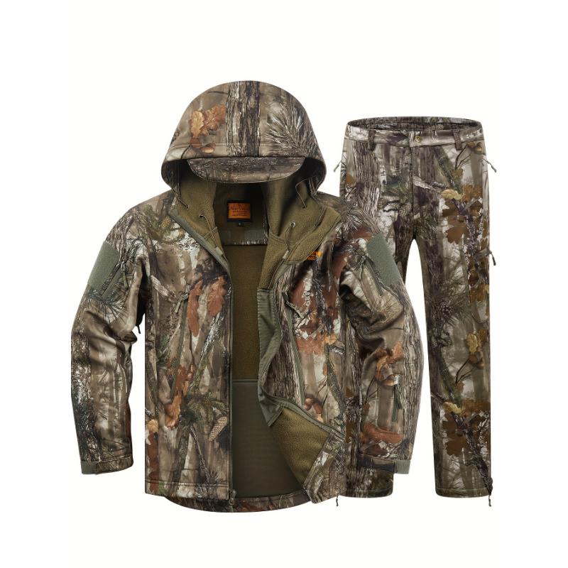 NEW VIEW Hunting Clothes For Men, Quiet Camo Hunting Jacket And Pants, Water Resistant Hunting Suit For Deer Duck Bow Hunting