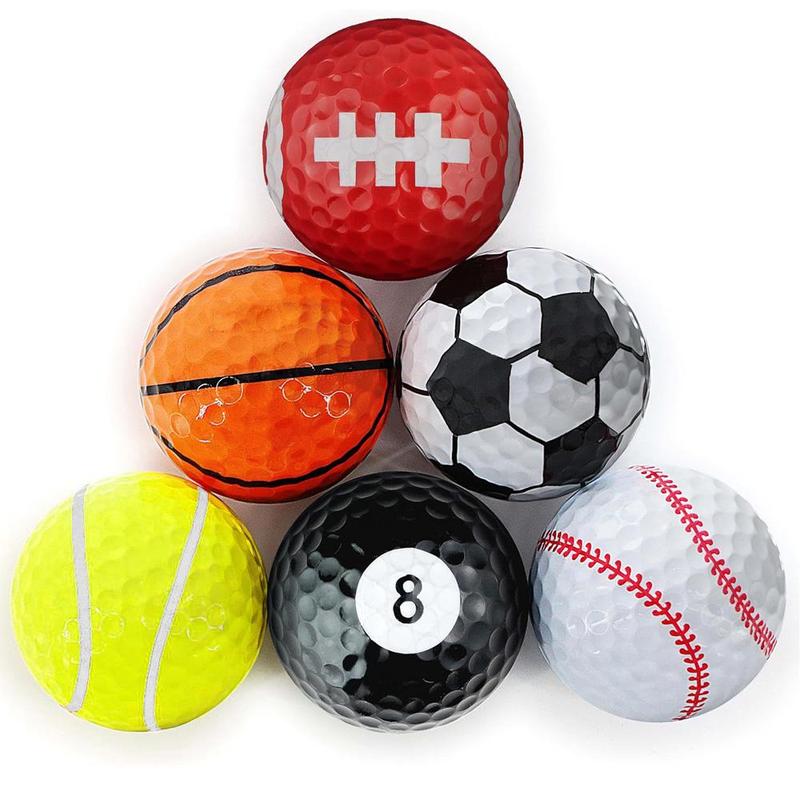 Fun Golf Ball, 6 Counts set Colorful Golf Ball, Special Design Golf Ball Gift for Men & Women, New Golf Ball for Outdoor Sports