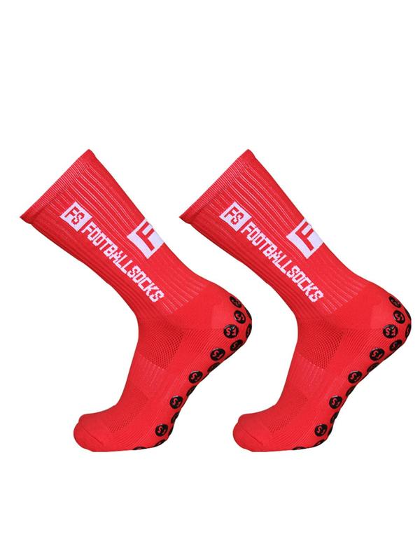 Unisex Letter Print Crew Grip Sock Soccer, Comfortable Breathable Non-slip Football Socks, Mid-calf Athletic Socks for Training Competition Sports, Professional Anti Slip Athletic Socks, Comfort Football Socks for Men Women, Fall Outfits, Fallfreshness