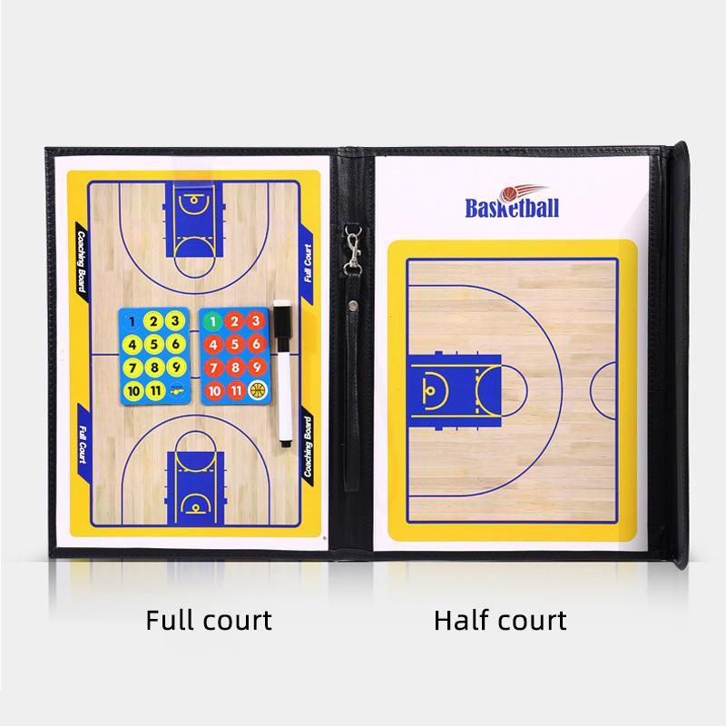 Basketball Coach Board, 1 Set Double Sided Tactical Board & Pen & Magnetic Pieces, Basketball Training Equipment for Coaches & Players