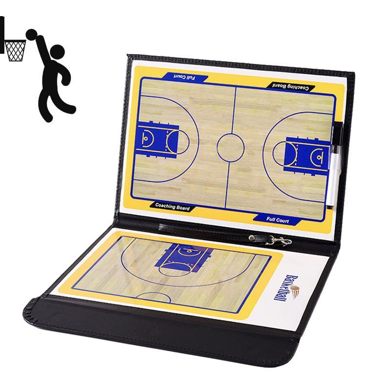 Basketball Coach Board, 1 Set Double Sided Tactical Board & Pen & Magnetic Pieces, Basketball Training Equipment for Coaches & Players