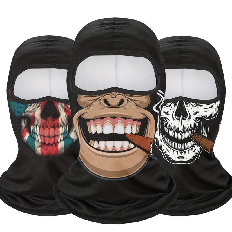 Skull Print Balaclava, 1 Count Cartoon Pattern Full Face Mask, Unisex Sports Face Cover for Cycling, Bicycle, Motorcycle, Outdoor, Christmas Gift