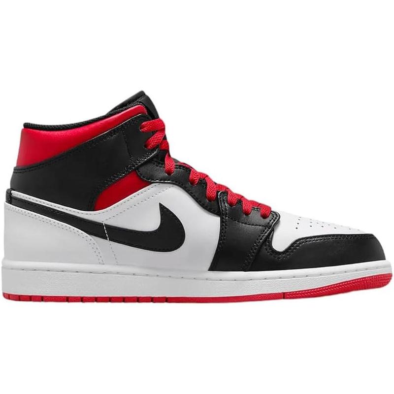 Men's Jordan 1 Mid White Gym Red-Black (DQ8426 106)