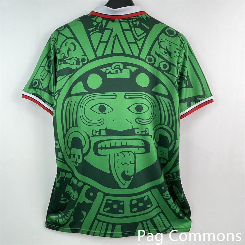 1998 World Cup Mexico National Team Home Short Sleeve Retro Soccer Jersey Greener