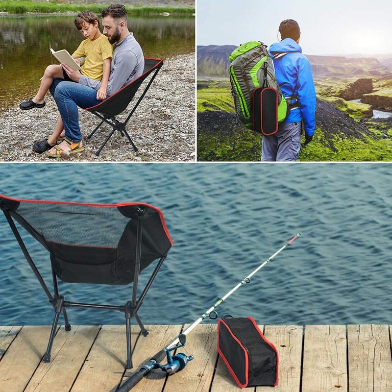 Portable Camping Chair Lightweight Compact Folding Chair Mesh for Outdoor Camp Travel Beach Picnic Festival Hiking Backpacking